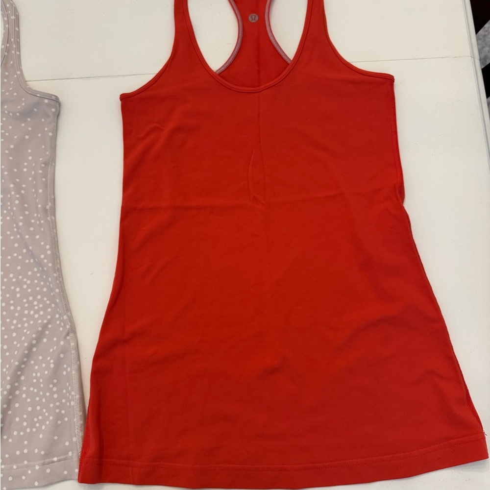 Lululemon Athletica Set of 2 Racerback Red and Gray Tank Tops Size 6 - Picture 3 of 7